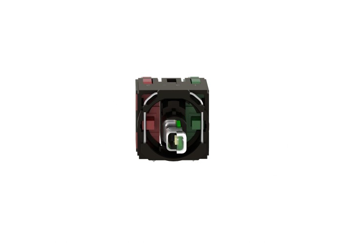 Schneider Electric ZB6ZB35B - Harmony XB6 - Зелен светлинен блок за бутон XB6, с монт. скоба, LED, 12...24V, 1NO + 1NC