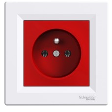 Контакт френски стандарт, 16A, червен/бял, Asfora, Schneider Electric EPH2800421