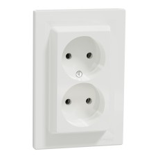 Schneider Electric EPH9700121 - Asfora Asfora - двоен контакт без заземяване - 16A white