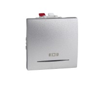 Disabled Schneider Electric MGU3.206.30CN - Unica - Бутон алуминий двумодулен (механизъм)