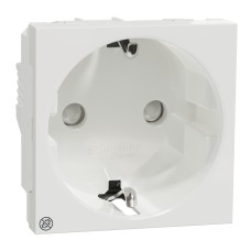 Контакт шуко с детска защита, винт, антибакт., бял, New Unica, Schneider Electric NU303720
