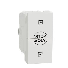 Двуполюсен ключ за щори 10 А, 1 модул, бял, New Unica, Schneider Electric NU310918SC