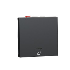 Бутон "звънец" + индикаторна лампа 10А, 2 модула, антрацит, New Unica, Schneider Electric NU320654CN