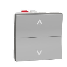 Бутон за щори, 6А, двумодулен, алуминий, New Unica, Schneider Electric NU320730