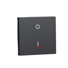 Двуполюсен ключ с индикаторна лампа, 16А, 2 модула, антрацит, New Unica, Schneider Electric NU326254S