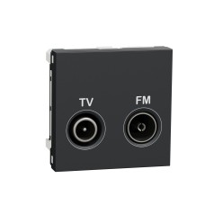 Розетка TV R, единствена, 2 модула, антрацит, New Unica, Schneider Electric NU345154