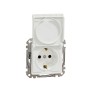Контакт Шуко, безвинтов монтаж, с капак, бял, Schneider Electric SDD111024 Sedna Design & Elements
