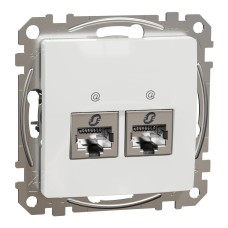 Двойна розетка RJ45 CAT 6A STP, бяла, Schneider Electric SDD111467S Sedna Design & Elements