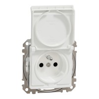 Контакт френски стандарт с капак, бял, Schneider Electric SDD211013 Sedna Design & Elements