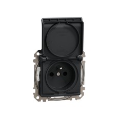 Контакт френски стандарт с капак, антрацит, Schneider Electric SDD214013 Sedna Design & Elements