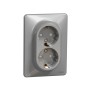 Двоен контакт Шуко, алуминий, Schneider Electric SDD313221 Sedna Design & Elements
