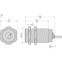 Индуктивен сензор XS, XS4 M30, L62mm, пластмаса PPS, Sn15mm, 24...240VAC/DC, кабел 2 m, Telemecanique XS4P30MB230