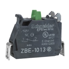 Schneider Electric ZBE1013 - Harmony XB4 - Единичен контактен блок, клеми сребърна сплав, бърза връзка, 1 NO