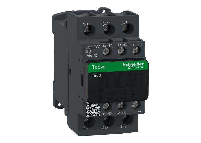 Schneider Electric LC1D38BD - TeSys D - Контактор 3P(3 NO) - AC3-<= 440 V 38 A - 24 V DC стандарт, бобина