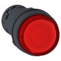 Монолитен светещ бутон - вграден LED - 22 мм, пружинно връщане - червен, 24 V AC/DC, 1 NC, Schneider Electric XB7NW34B2 Harmony XB7
