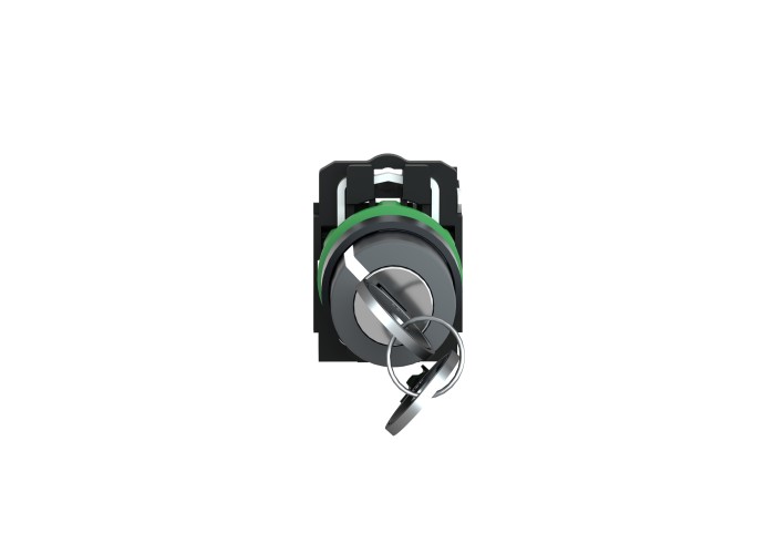 Schneider Electric XB5AG41 - Harmony XB5 - Селекторен превключвател с ключ 455, пластмаса, черен, 22 mm, ключ 455, 2 позиции, пружинно връщане, 1NO