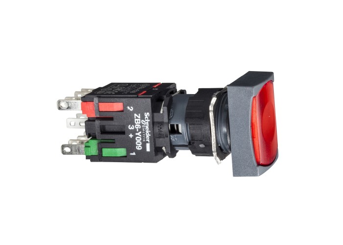 Светещ бутон, Harmony XB6, Schneider Electric XB6DW4B2B