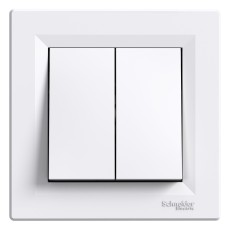 Schneider Electric EPH0600321 - Asfora - Двоен девиаторен ключ - 10AX лифт клеми, бял