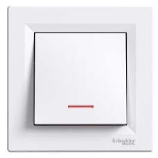 Девиаторен ключ с глим лампа, лифт клеми, 10AX, бял, Asfora, Schneider Electric EPH1500321