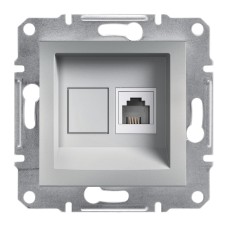Телефонна розетка RJ11, алуминий, Asfora, Schneider Electric EPH4100161