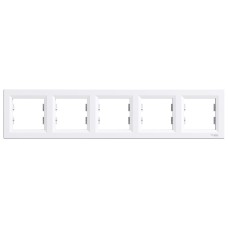 Декоративна рамка 5 елемента хоризонтална, бяла, Asfora, Schneider Electric EPH5800521