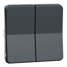 Двоен сериен лихт бутон, антрацит, Mureva Styl, Schneider Electric MUR35326