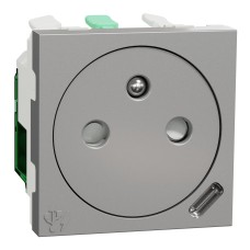 Контакт фр. стандарт с USB C, 10.5 W, 5V, 2 модула, алуминий, New Unica, Schneider Electric NU301530E