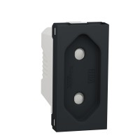 Контакт евр. стандарт, 2P 10A, едномодулен, антрацит, New Unica, Schneider Electric NU303154