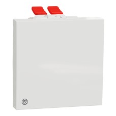 Кръстат ключ 10А, 2 модула, антибакт., бял, New Unica, Schneider Electric NU320520