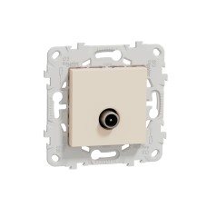TV розетка с монтажна рамка, 2 модула, слонова кост, New Unica, Schneider Electric NU546244