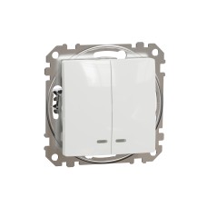 Сериен ключ 10AX син индикаторен LED, бял, Schneider Electric SDD111105L Sedna Design & Elements