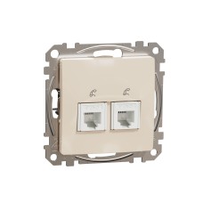 Двойна телефонна розетка, RJ11, бежова, Schneider Electric SDD112492 Sedna Design & Elements