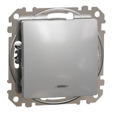 Девиаторен ключ 10AX син индикаторен LED, алуминий, Schneider Electric SDD113106L Sedna Design & Elements