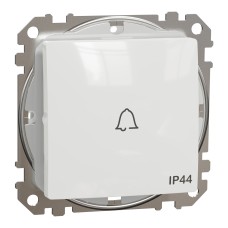 Еднополюсен бутон 10A символ Звънец, бял, Schneider Electric SDD211131 Sedna Design & Elements