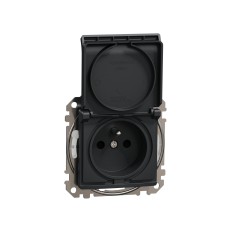 Контакт Френски стандарт с капак, антрацит, Schneider Electric SDD214014 Sedna Design & Elements