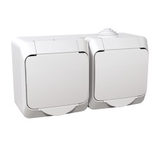 Schneider Electric WDE000522 - Cedar Plus - Двоен контакт френски стандарт - 16A, бял