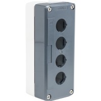 Schneider Electric XALD04H7 - Harmony XALD, XALK - Empty control station, plastic, dark grey lid, light grey base, 4 cut-out, UL/CSA certified