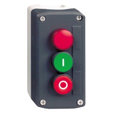 Schneider Electric XALD363M - Harmony XALD, XALK - Контролна станция зелен бутон NO, червен бутон NC и лампа червена