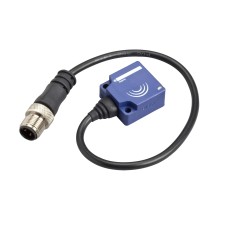 Индуктивен сензор XS7 26x26x13, технополимер PBT, Sn10mm, 12...24 VDC, M12 0.15 m, Telemecanique XS7E1A1PAL01M12