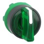 Head for illuminated selector switch, Harmony XB5, XB4, green Ø22 mm 3 position spring return, Schneider Electric ZB5AK1833