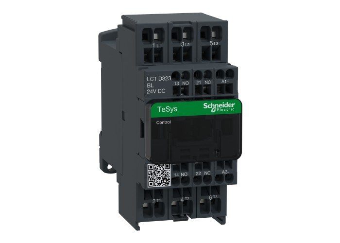 Контактор, 32А, 3Р, 1NO+1NC, 24V DC бобина, TeSys D, Schneider Electric LC1D323BL