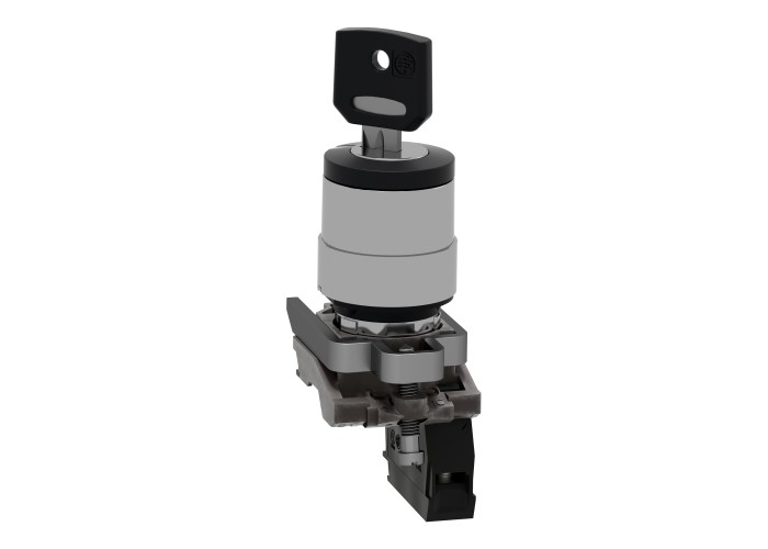 Schneider Electric XB4BG21 - Harmony XB4 - Селекторен превключвател с ключ 455, метален, 22мм, 2 позиции, със задържане, 1 NO