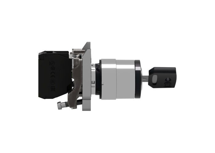 Schneider Electric XB4BG21 - Harmony XB4 - Селекторен превключвател с ключ 455, метален, 22мм, 2 позиции, със задържане, 1 NO