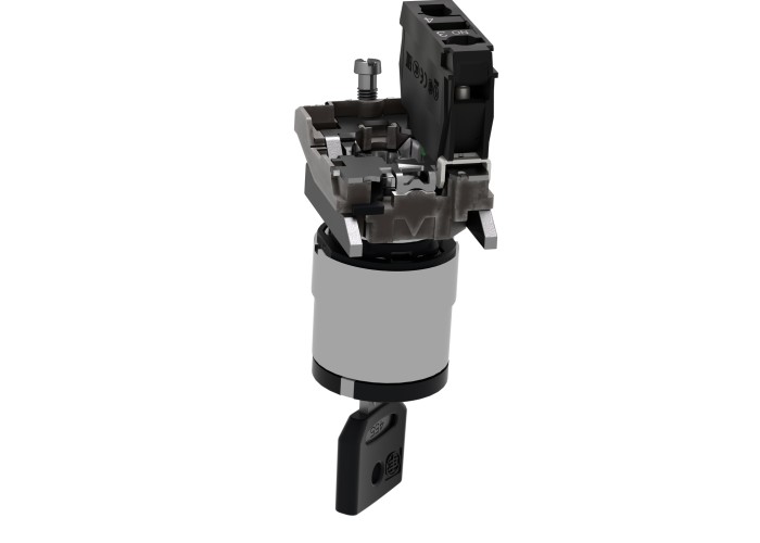 Schneider Electric XB4BG21 - Harmony XB4 - Селекторен превключвател с ключ 455, метален, 22мм, 2 позиции, със задържане, 1 NO