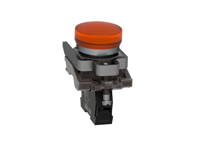 Сигнална лампа метална, оранжева, 22 мм, вграден LED, 24 V AC/DC, Harmony XB4 Schneider Electric XB4BVB5