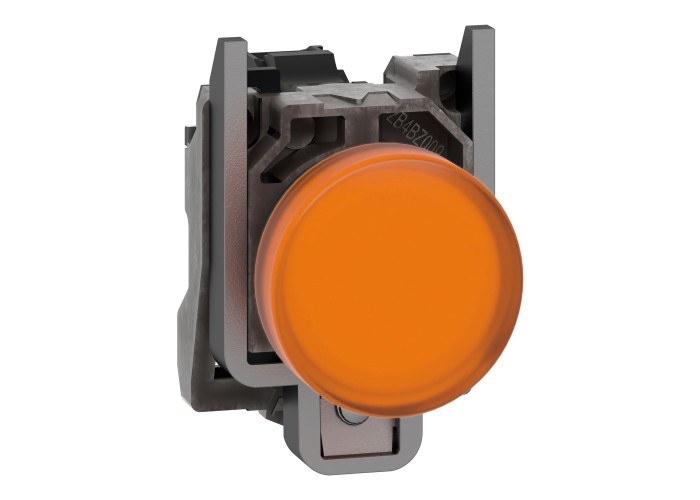 Сигнална лампа метална, оранжева, 22 мм, вграден LED, 24 V AC/DC, Harmony XB4 Schneider Electric XB4BVB5