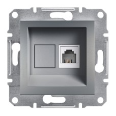 Телефонна розетка RJ11, стомана, Asfora, Schneider Electric EPH4100162