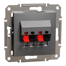 Двойна розетка за високоговорител, антрацит, Asfora, Schneider Electric EPH5700171