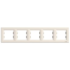 Декоративна рамка 5 елемента хоризонтална, крема, Asfora, Schneider Electric EPH5800523