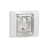Контакт шуко IP44, винтово свързване, бял, New Unica, Schneider Electric NU003718